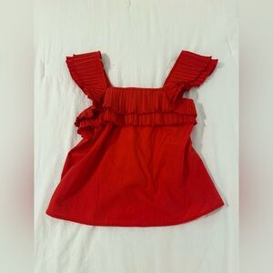 Red/Coral Ruffled Top